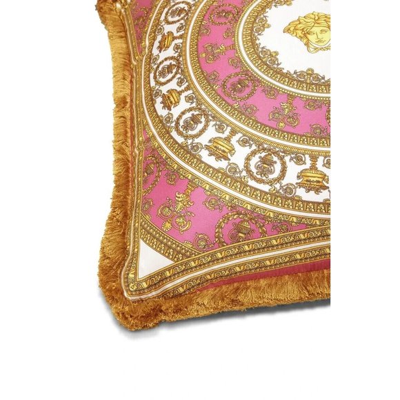 New with Tags Versace I Heart Baroque Silk Accent Pillow Fuchsia - Picture 2 of 6